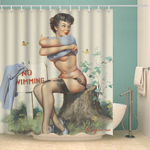 Load image into Gallery viewer, American Girl printed 3D Sexy Shower curtains with 12 hooks waterproof polyester fabric washable bathroom Bath Curtain
