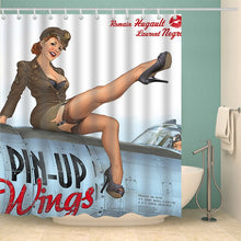 Load image into Gallery viewer, American Girl printed 3D Sexy Shower curtains with 12 hooks waterproof polyester fabric washable bathroom Bath Curtain