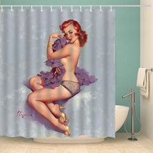 Load image into Gallery viewer, American Girl printed 3D Sexy Shower curtains with 12 hooks waterproof polyester fabric washable bathroom Bath Curtain