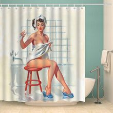 Load image into Gallery viewer, American Girl printed 3D Sexy Shower curtains with 12 hooks waterproof polyester fabric washable bathroom Bath Curtain