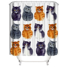 Load image into Gallery viewer, Funny Cat Take A Bath Printed 3d Bath Curtains Waterproof Polyester Fabric Washable Bathroom Shower Curtain Screen With Hooks