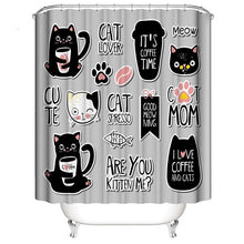 Load image into Gallery viewer, Funny Cat Take A Bath Printed 3d Bath Curtains Waterproof Polyester Fabric Washable Bathroom Shower Curtain Screen With Hooks